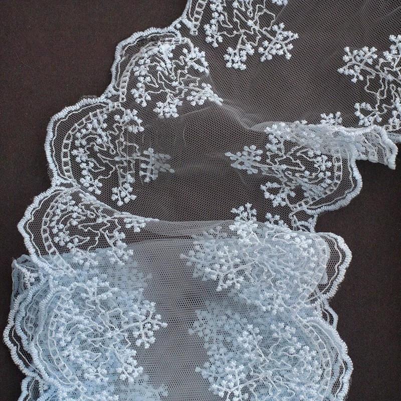 2Yards Embroidery Pink Black Tulle Lace Trim DIY Lingerie Sewing Mesh Lace Fabrics 16CM Wide