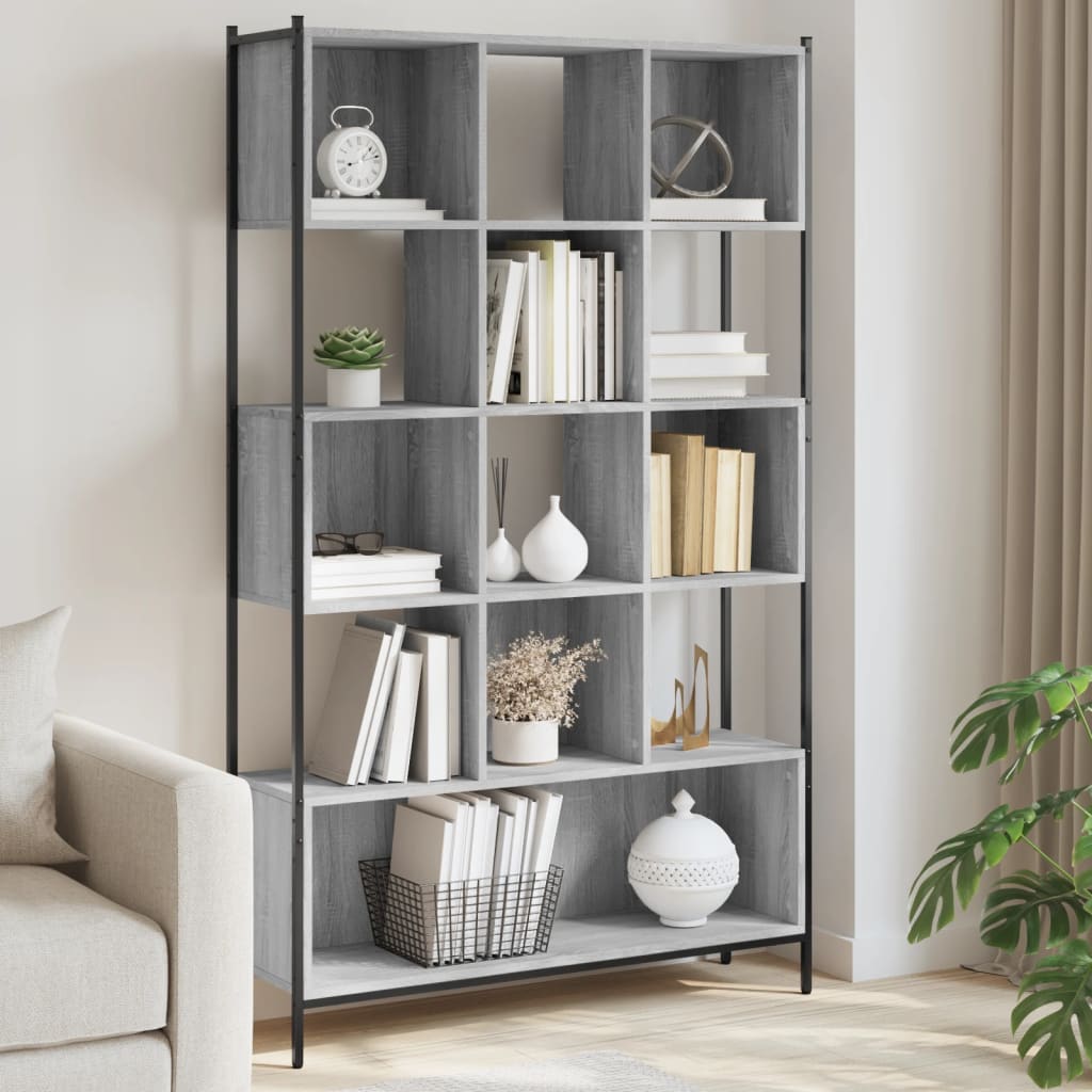 Bookshelf Gray Sonoma 102x28x172 cm Particleboard