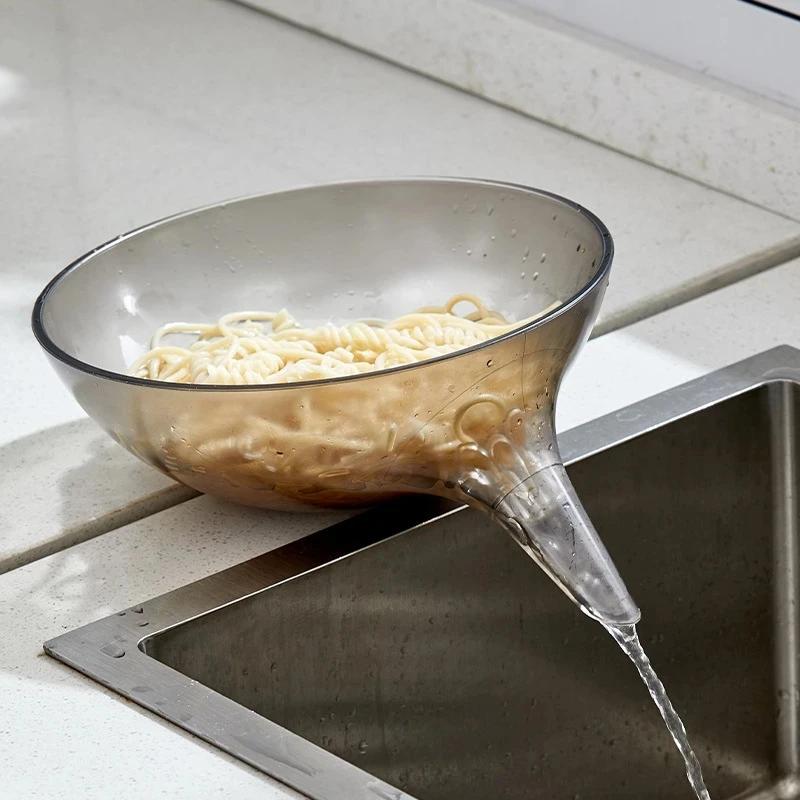 Multifunctional Drain Bowl Sink Strainer Drain Plastic Fruit Vegetable Washing Basket Drainer Food Colander Baskets Filter Shelf серый