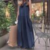 2024 Summer Cotton & Linen Sleeveless Loose Fit Round Neck Swing Dress
