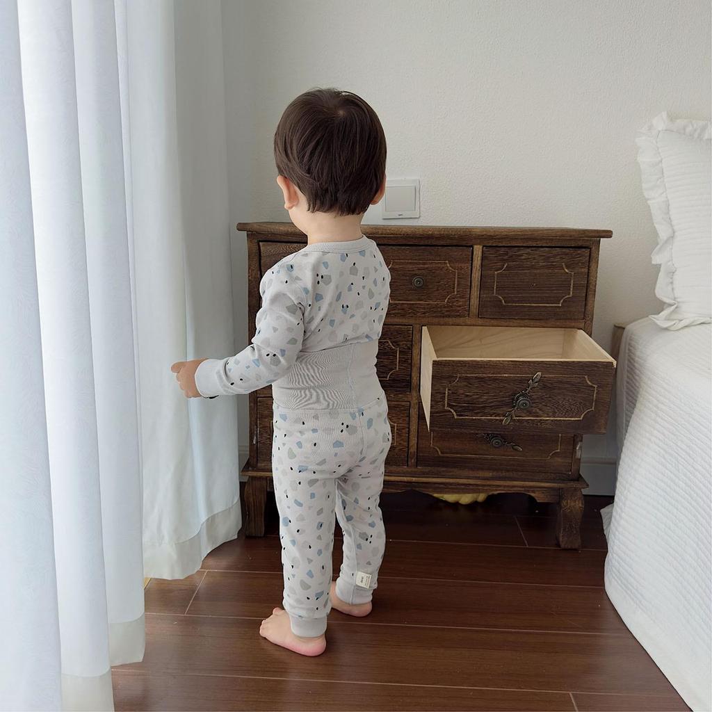 2025 Pure Cotton Kids' Autumn Warm Set: Class A Top & Trousers for Boys and Girls