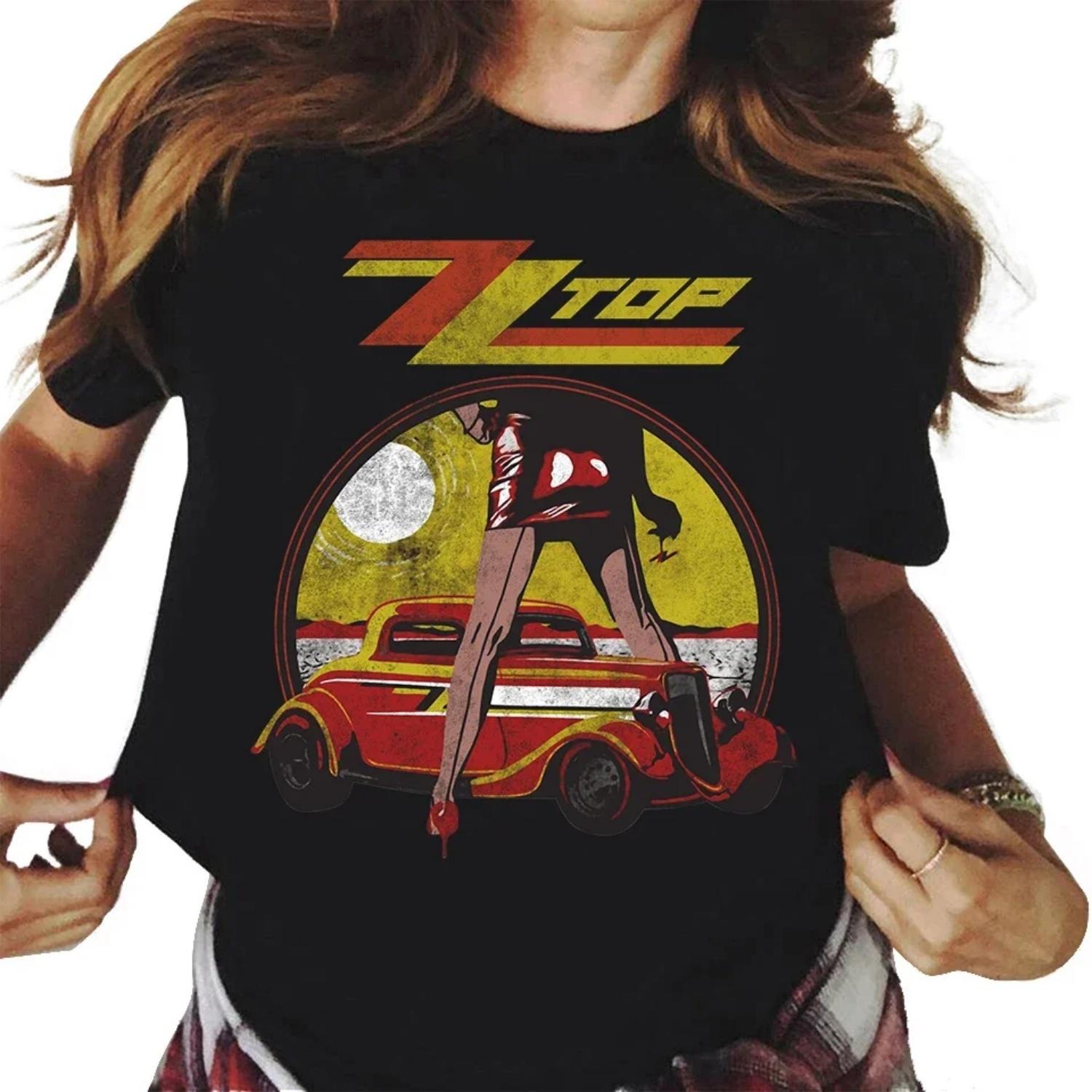

New Men s Zz Top Vintaged Legs Rock T-Shirt Print casual Tshirt Unisex S чёрный