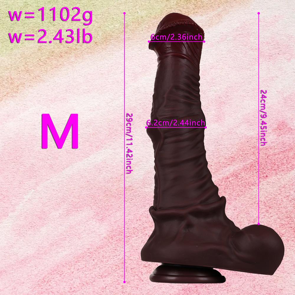 Alien Horse Sling Plus Large Soft Silicone Brown Simulation Horse Penis Female Masturbation Harem Adult Sex Toy