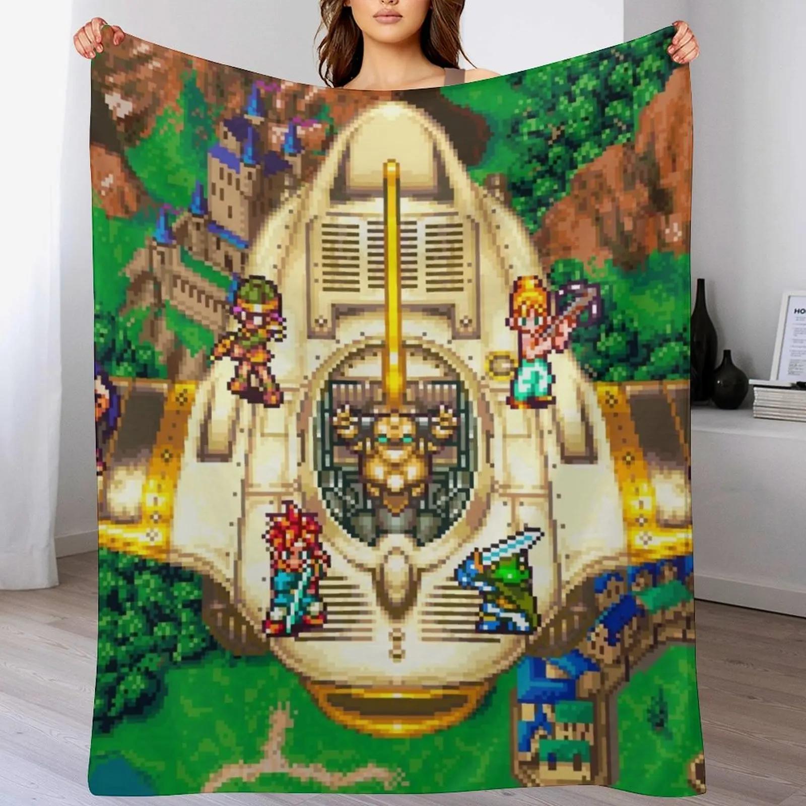 Chrono Trigger Epoch Throw Blanket Compact Warm Blanket for Car Road Trip 102x76cm(40x30in)