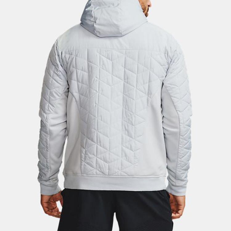 Under Armour Sports Training Warm Hooded Jacket Men Jacket White Gray 1342692-014