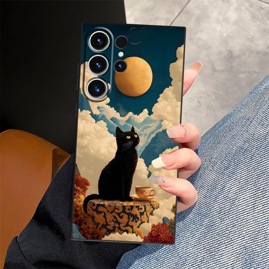 Cartoon Duck Cat Case for Samsung Galaxy S26 Ultra S10 S9 Note 20 8 9 10 S24 S25 Plus S21 FE S20 Ultra S23 Funda Phone Cover