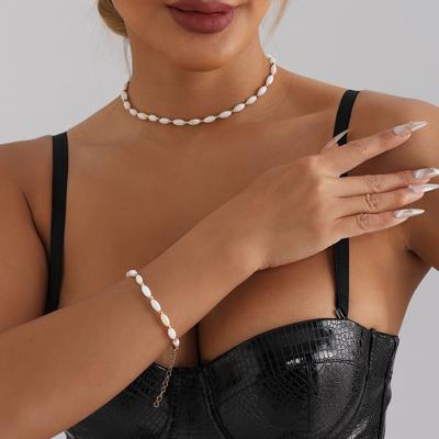 Freshwater Shell Necklace High Sense Baroque Unique Design Elegant Temperament Neck Chain Necklace Collarbone Chain Women