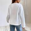 Spring and Autumn Sweatshirts Fashionable Women's Versatile Solid Color Texture Loose Shoulder Sweatshirt