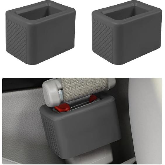 Augeny 2PCS Seat Belt Buckle Holder, Silicone Auto Rear Seatbelt Buckle Booster To Makes Receptacle Stand Upright For Easy Access, Universal Vehicle