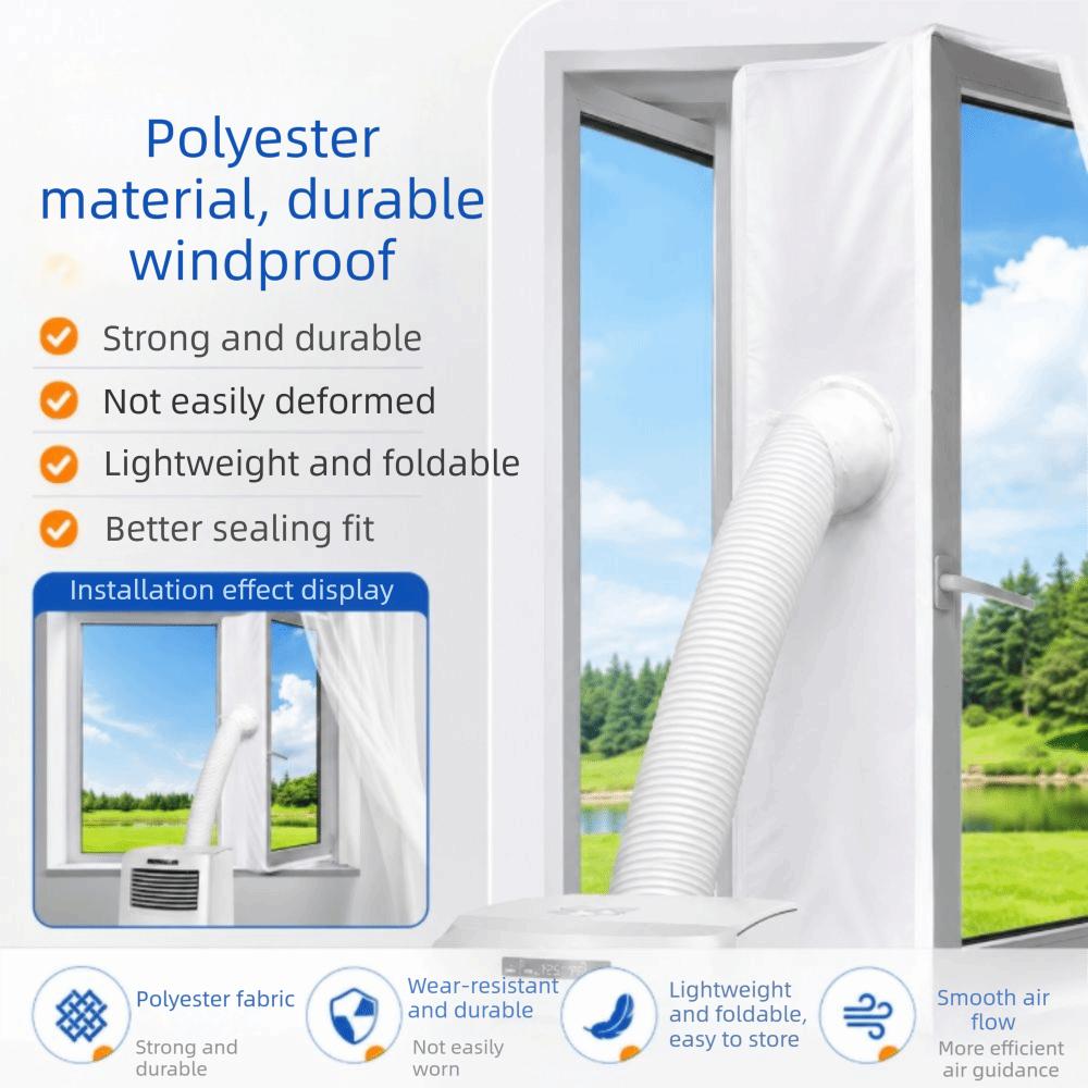Adhesive Fast Portable Air Conditioner Seal With Zip Flexible Cloth Sealing Plate Window Vent Kit