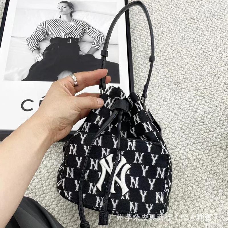 MLB Korea Women's College Style NY Embroidered Monogram Shoulder Bag