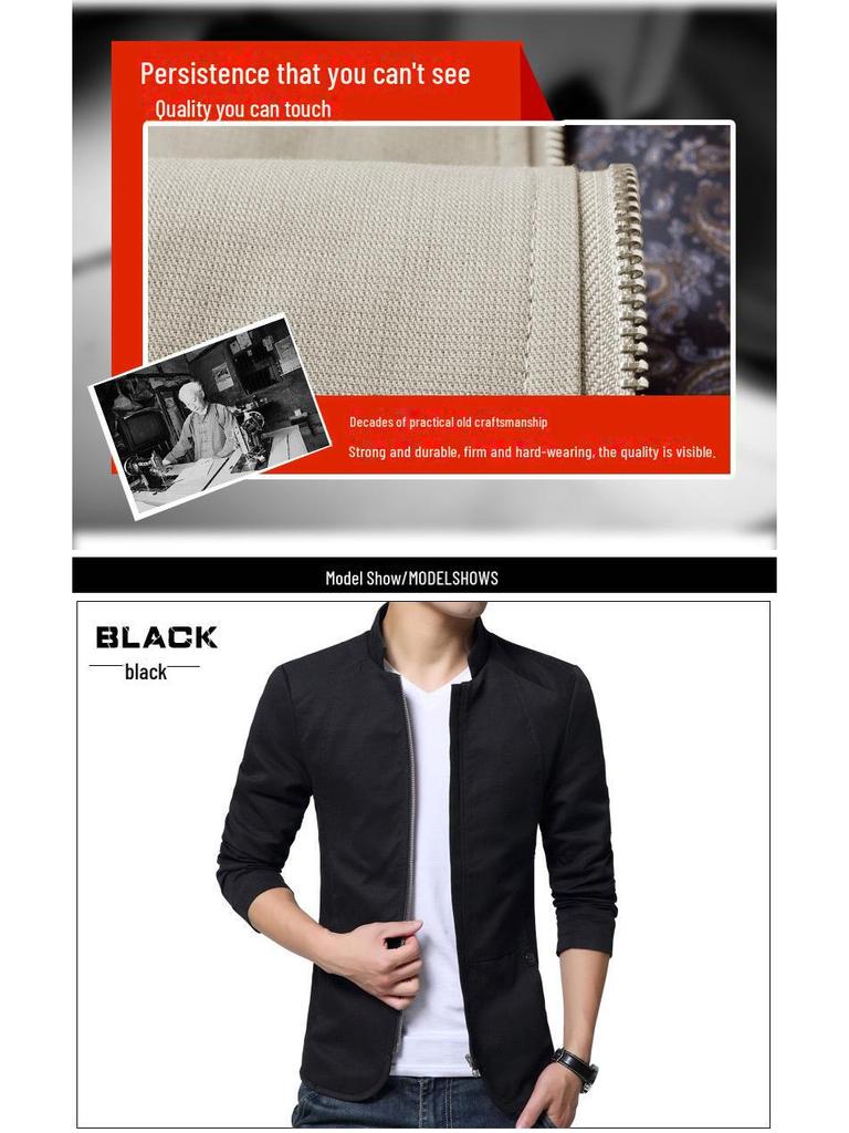 Kurtka w stylu europejskim ze stójką i spranym kołnierzem - kolekcja jesienna 2021, odzież na każdą porę roku