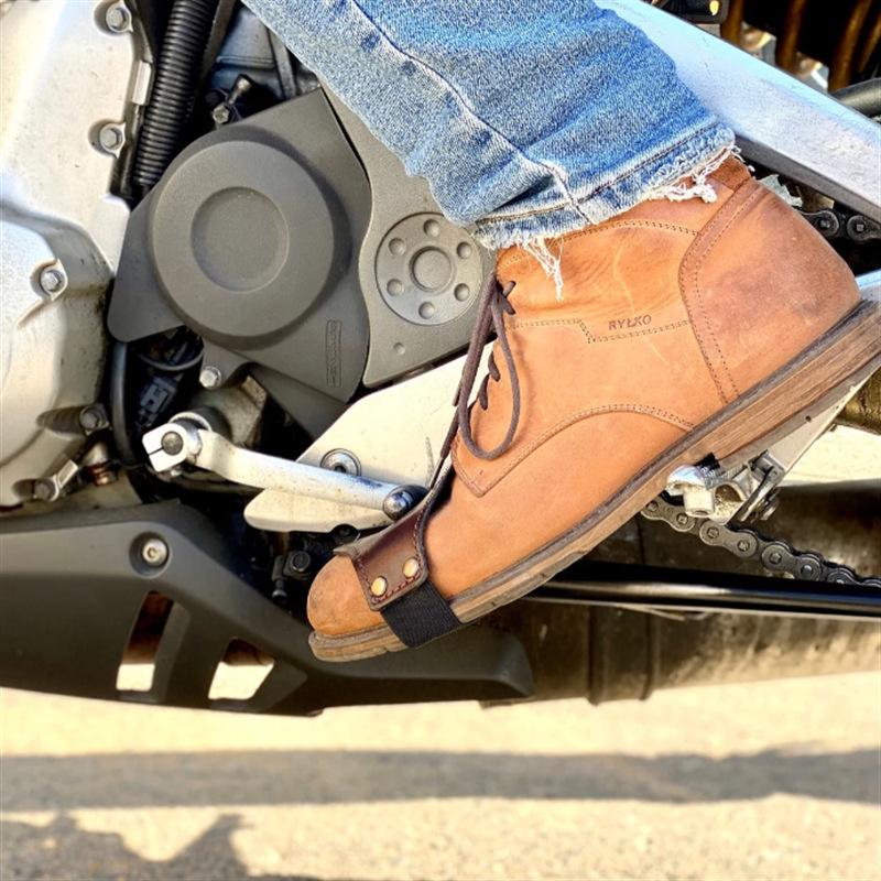 Motorcycle Gear Shifter Anti-Scratch Leather Toe Protector Boot Cover