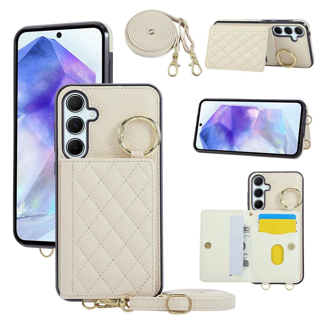 Wallet Phone Case for Samsung Galaxy S25 Edge Ultra A56 A36 A25 A16 S24 S23 FE S22 Plus S21 S20 A06 A55 A54 A53 Crossbody Cover