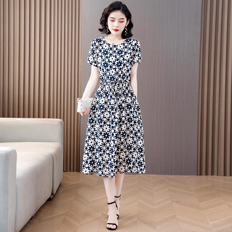Sommer Elegante Kleider Damen Schlank Kurzarm Casual Sommer frauen Kleider Koreanischen Stil Vintage Kleidung