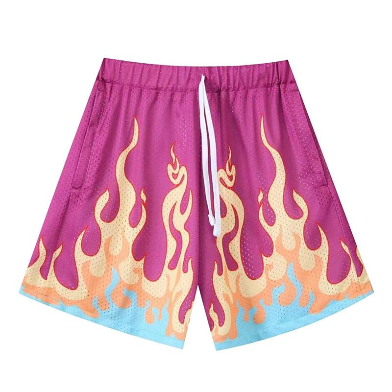 

Trendy Flame Graphic Beach Shorts For Men Fashion Summer Streetwear Hip Hop 3D Printed Board Shorts Cool Oversized Short Pants S