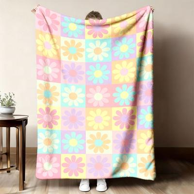 New Arrivals Colorful Floral Pattern Blanket DoubleSided Digital Print, Lightweight & Warm, Perfect for Sofa, Bed, or Gift