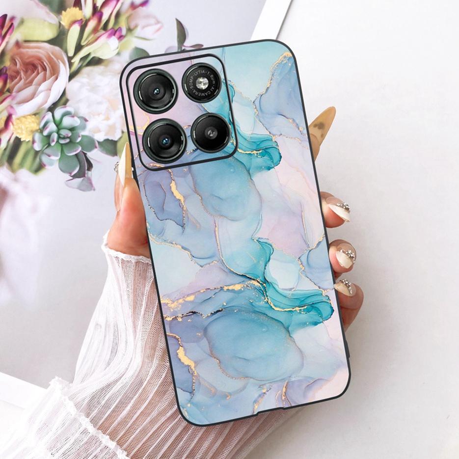 Für Motorola Moto G17 Power Case Moto G15 Niedliche Katze Blumen Bemalte Hülle Weiche TPU Handyhülle Für Motorola G15 Power MotoG17 Taschen