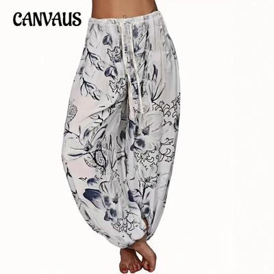 Women's New Printed Loose Casual Wide Leg Pants Harlan Pants