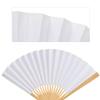White DIY Paper Wood Folding Fan Calligraphy Painting Drawing Fans Decor Gift