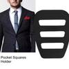 New PP Pocket Squares Holder Black Universal Size Handkerchief Keeper Scarf Silk Fixed Clip Wearing Accessories