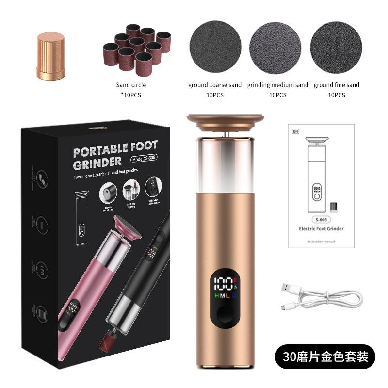 

Электрическая терка для ног, 2-в-1: пилка для стоп и полировщик для ногтей, электрический удалитель мозолей, педикюрная пилка, унисекс, с подарочной коробкой золотой