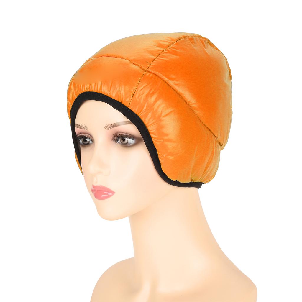 Winter Duck Down Earflap Hat Ultra Light Comfortable Warm Outdoor Down Hat for Mountaineering Skiing Skating Orange