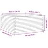 Plant Pot Wax Brown 100 X 100 X 46 Cm Solid Pine Wood