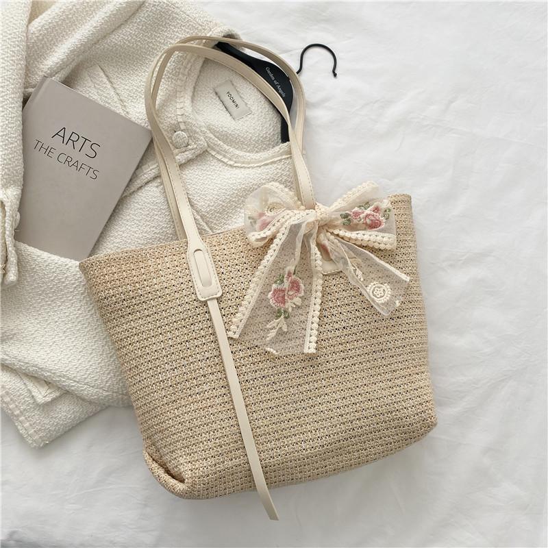 

Summer straw woven large-capacity tote bag 2025 new Japanese simple small fresh woven bag college student shoulder bag