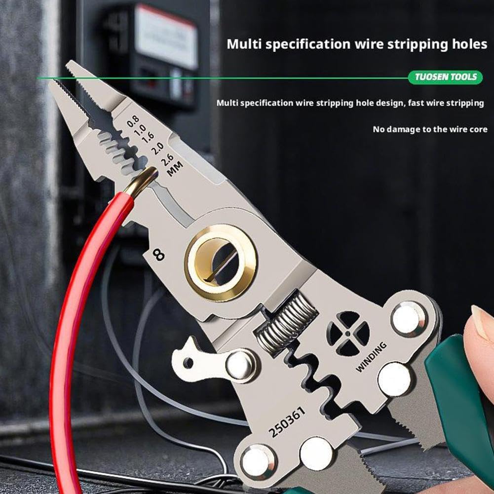 18 in 1 Foldable Wire Stripper,Wire Crimper Electrician Tool,Upgraded Multifunctional Stainless Steel Multi-Function Tool for