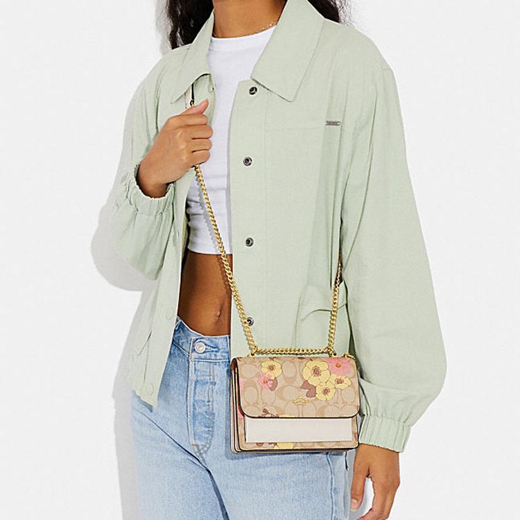 New COACH Klare Cow Leather Shoulder Bag Crossbody Bag Small Size Women's Khaki CH255-IMOT4