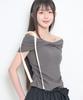 ILLIGO Flow Off-Shoulder Top Charcoal