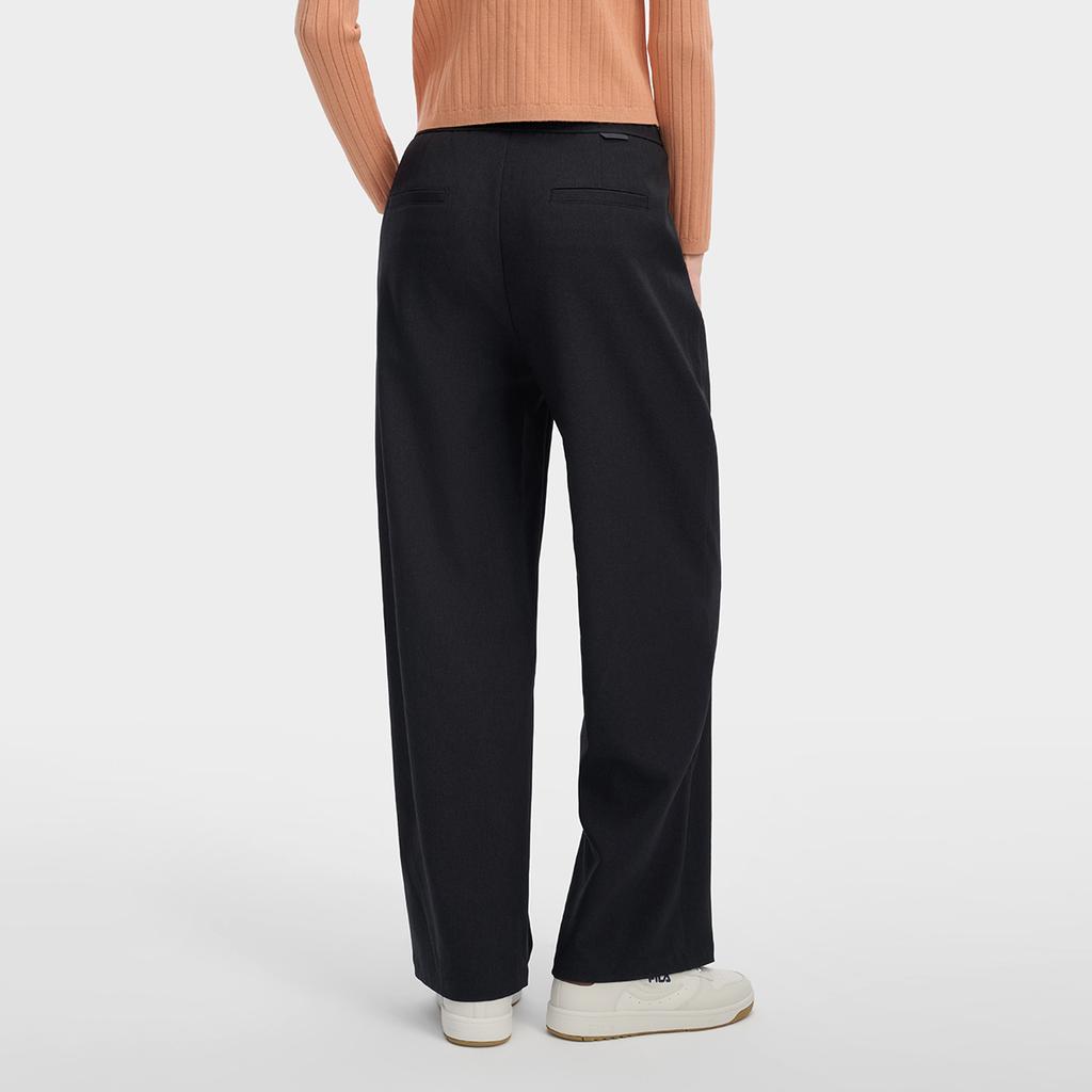 FILA White Classic Fashion Simple Relaxed Comfortable Versatile Straight Leg Woven Casual Pants Women bottoms Legendary-Blue F11W613802FNV