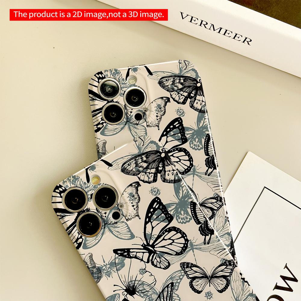 Butterfly Pattern Phone Case All Inclusive Film Hard Phone Case, Compatible with iPhone 18 Pro Max 17 16 15 14 13 12 11