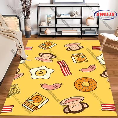Bright Monkey-Themed Large Size Rug for Kids' Rooms Carpet for Home Sofa Bedroom, Gift Mat