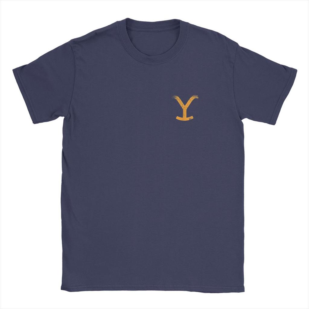 Yellow Stones Dutton Ranch Men's T Shirts Train Station US TV Shows Tee Short Sleeve Crewneck T-Shirts 100% Cotton Merchandise