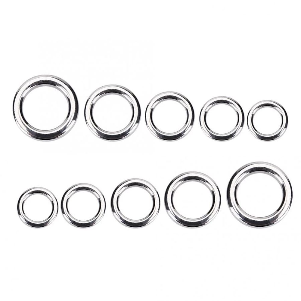 Fishing Tackle 304 Stainless Steel Lead Jigging Snap Split Rings Tackle Connector Fishing Rings