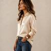 Women's Casual Long Sleeve Lapel Collar Shirt Fit for Everyday Wear