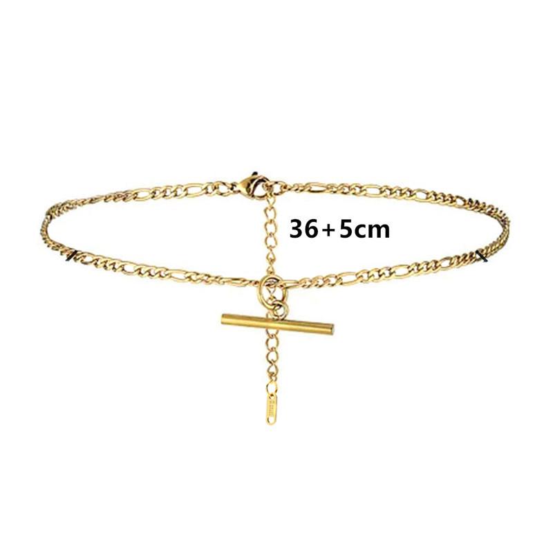 Collana a Catena Figaro a T da Donna - Semplice Collare Choker di Design Gioiello per la Clavicola