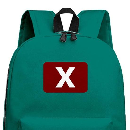 Squid Student Game Backpack Korean Game Laptop Backpack Shoulder Bag Pen Pouch Squid Day Pack for College High School Teen