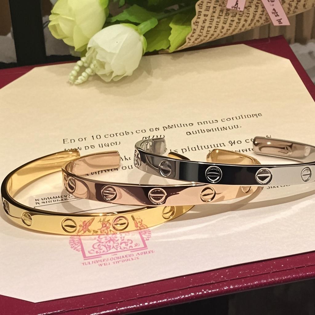 

V Золотий Високий Браслет Cartier LOVE Вузький з 18-каратного Рожевого Золота зі Вставками з Діамантів - Вишукані, Стійкі до Вицвітання Прикраси для Чоловіків та Жінок. Rose Gold Size 17