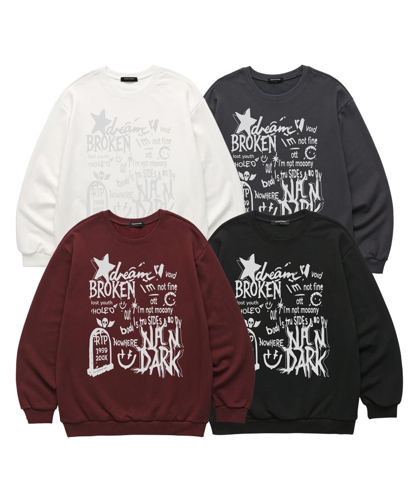 VANNWORKS Broken Star Sweatshirt (Vls0220) Burgundy (B Type)
