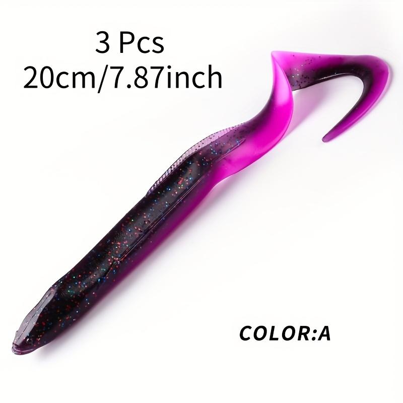 3pcs 20cm Realistic Swimming Action Soft Bait with Deepen Thread & Flexible Tail - Vibrating Lure for Freshwater Bass, Carp, and Pike Fishing A