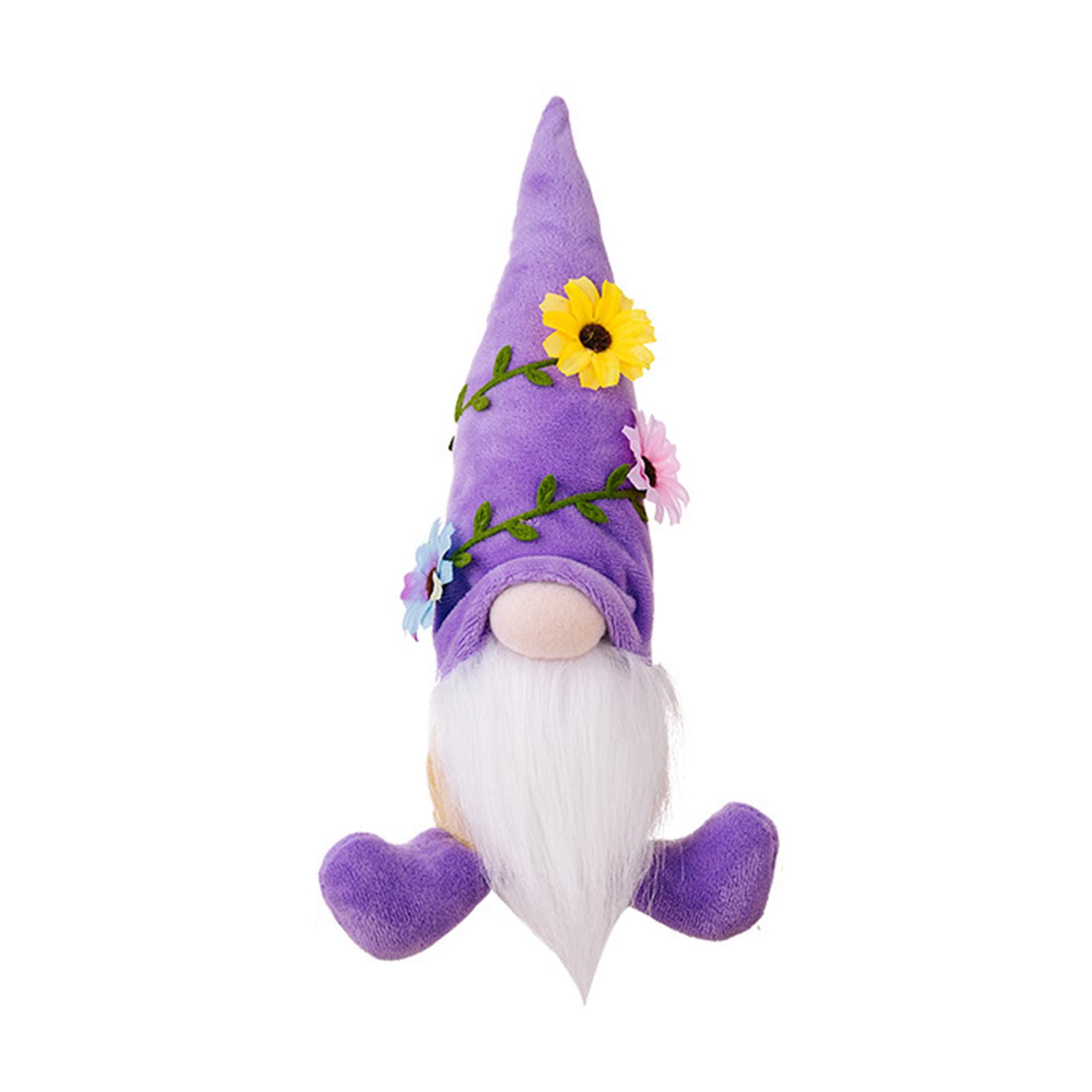 Sunflower Gnomes Summer Gnomes Tiered Tray Decoration Plush Scandinavian Swedish Nisse Tomtes Ornaments Mother Day Gift фиолетовый