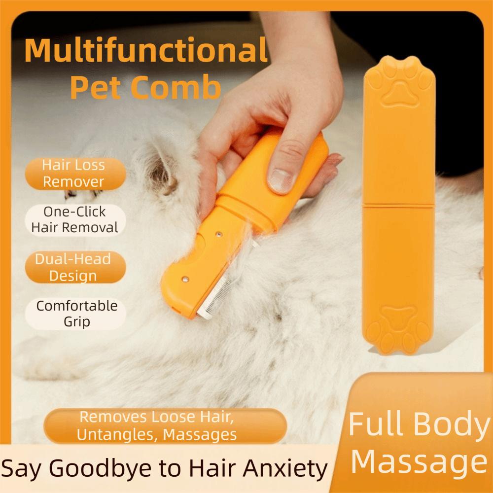 Rust-Resistant Pet Flea Needle Comb Foldable Dog Grooming Comb Pet Hair Removal Comb  Cleaning