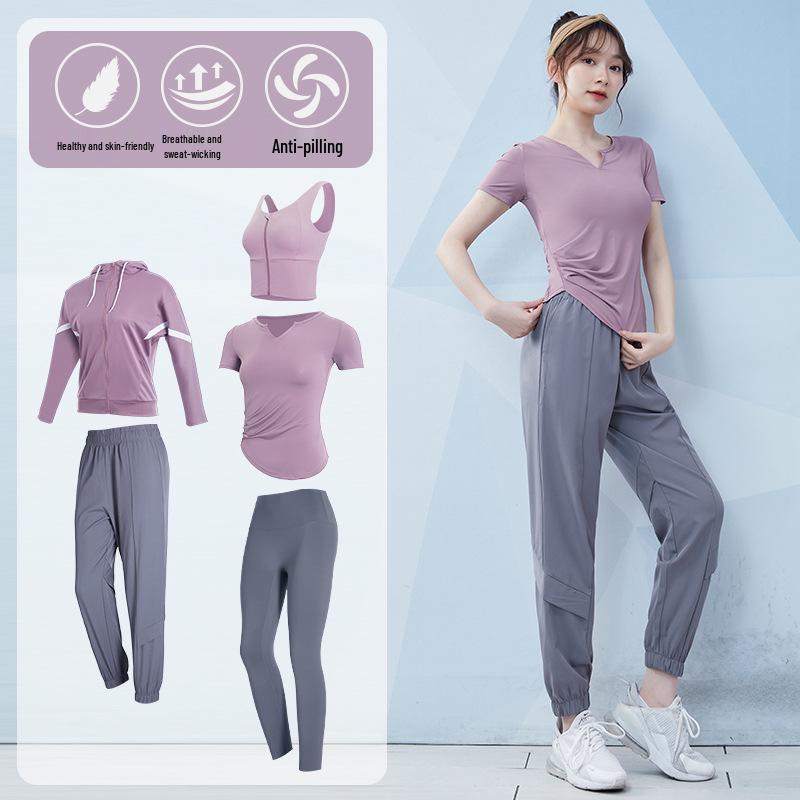 Women's Quick-Dry Summer Sports Set: Short Sleeve Running T-Shirt & High-End Yoga Outfit