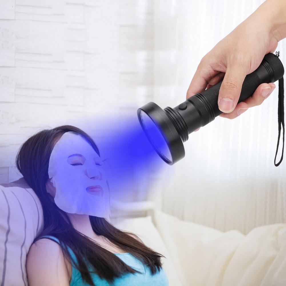 100LED UV Flashlight Fluorescent Detection Lamp for Cosmetic Mask Banknote Verification(black)