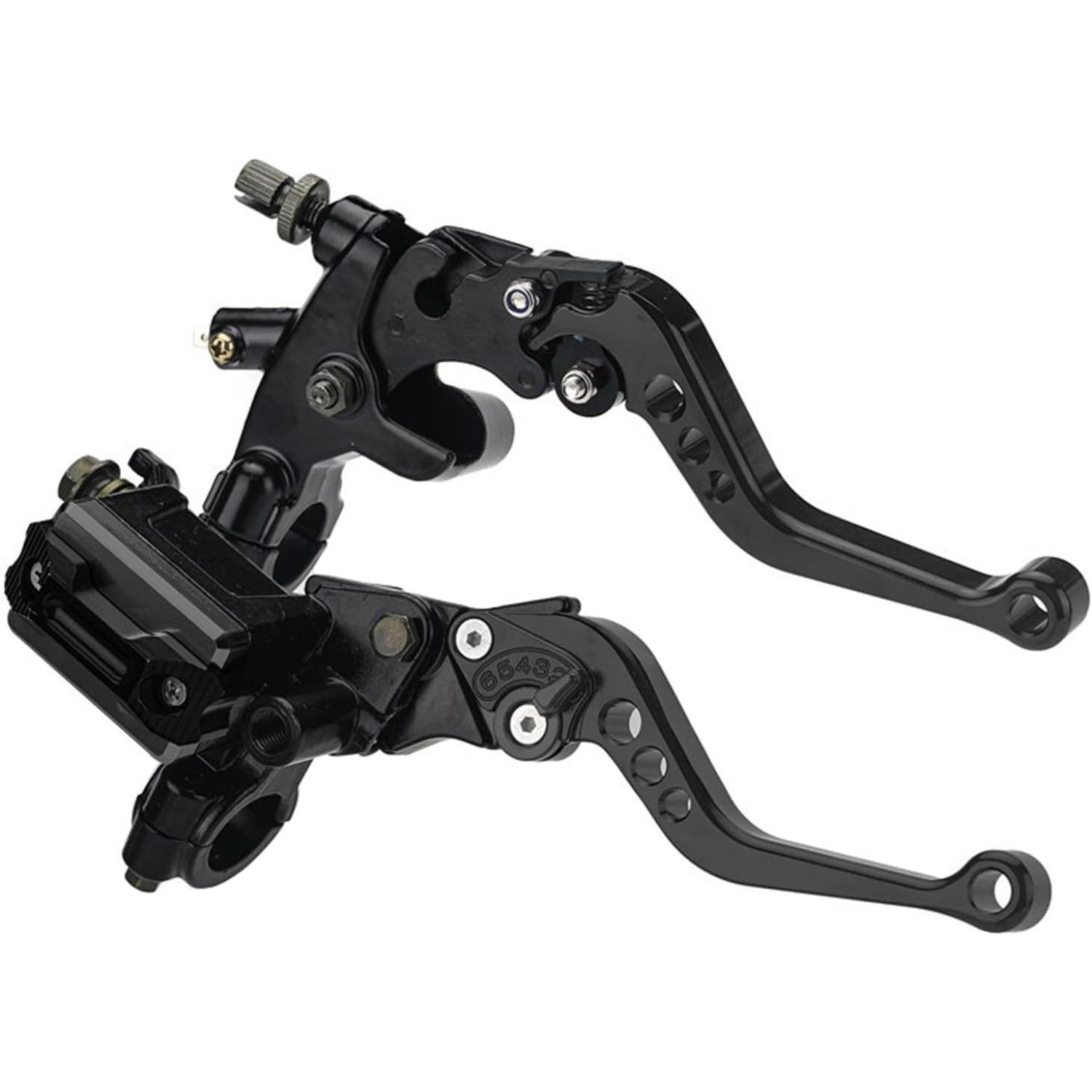 Clutch Lever Kit Motorcycle Brake Lever 7/8  Universal, Brake Clutch Master Cylinder Reservoir Levers, Handle Clutch Lever Set Upper Pump чёрный