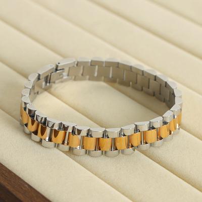Niche Hip-hop Men's Chain Watch Strap Design Titanium Steel Metal Trendy Men's Bracelet Jewelry