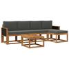 Outdoor Sofa Set 6 Pcs Natural and Anthracite Polyester